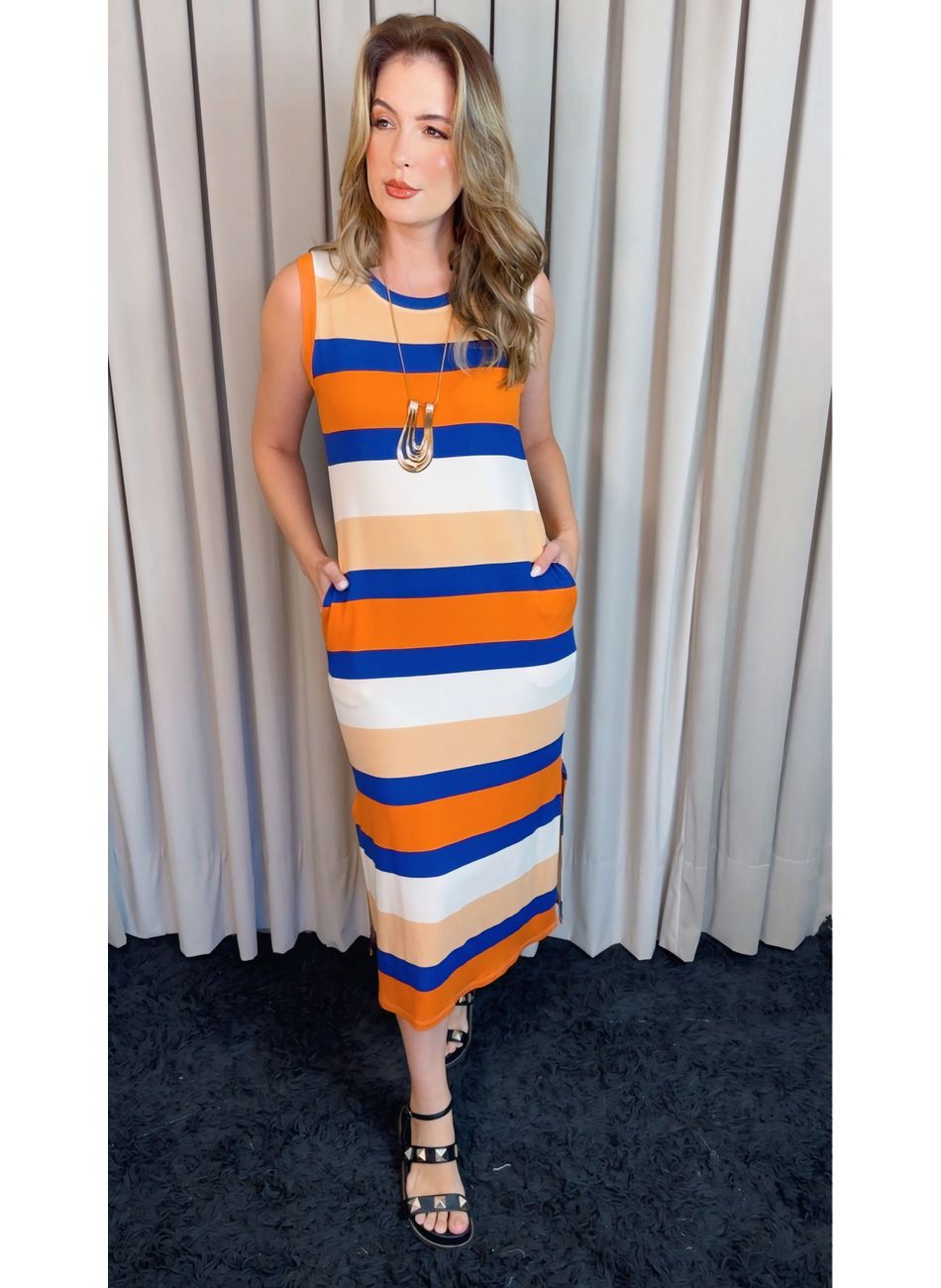 Vestido Feminino Longo Em Malha - C... - D'Menina