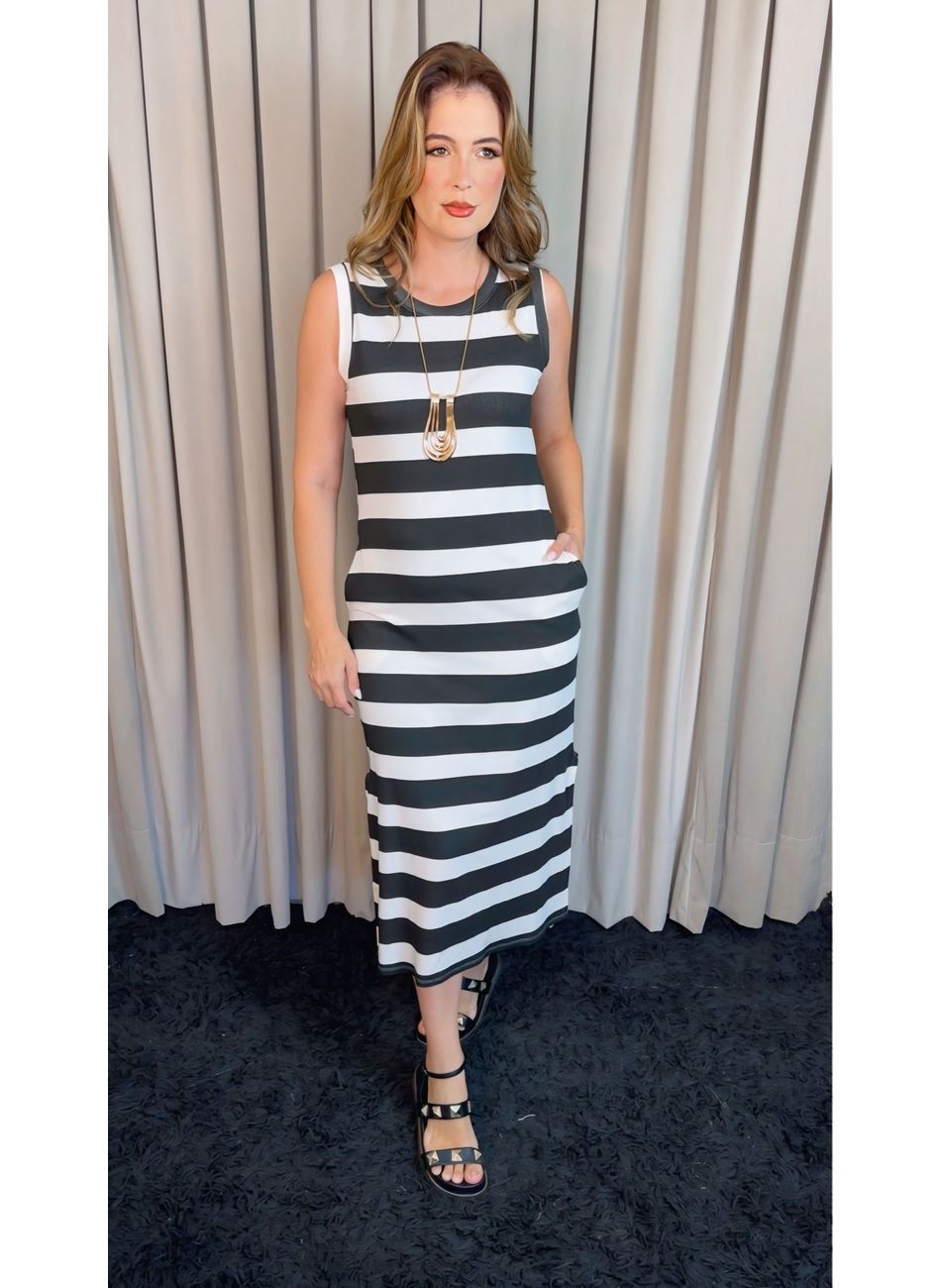 Vestido Feminino Longo Em Malha - C... - D'Menina