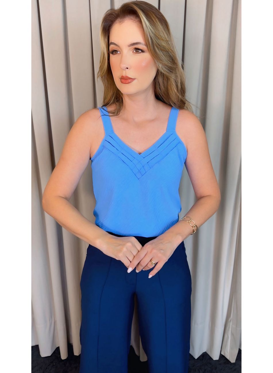 Regata Feminina Estampada - Azul - ... - D'Menina