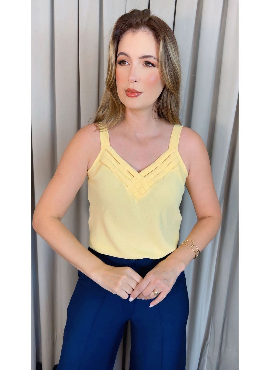 Regata Feminina Estampada - Amarela... - D'Menina