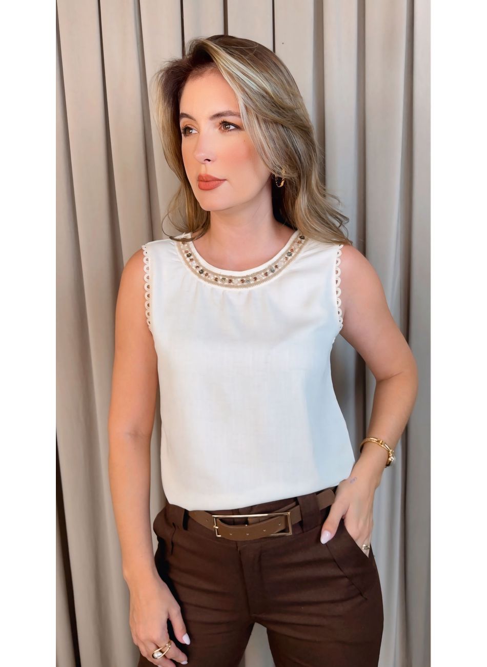 Regata Feminina Bordada- Cod 342 - ... - D'Menina