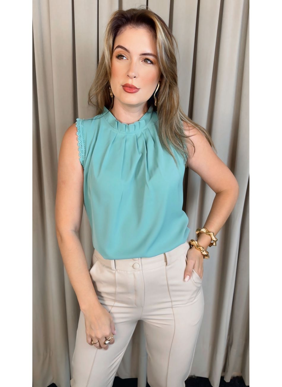 Blusa Feminina Clássica Com Detalhe... - D'Menina