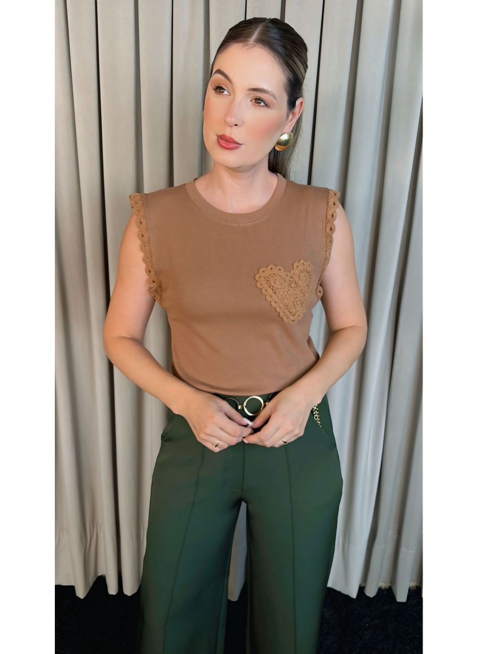 Regata Feminina Bordada Delicada - ... - D'Menina