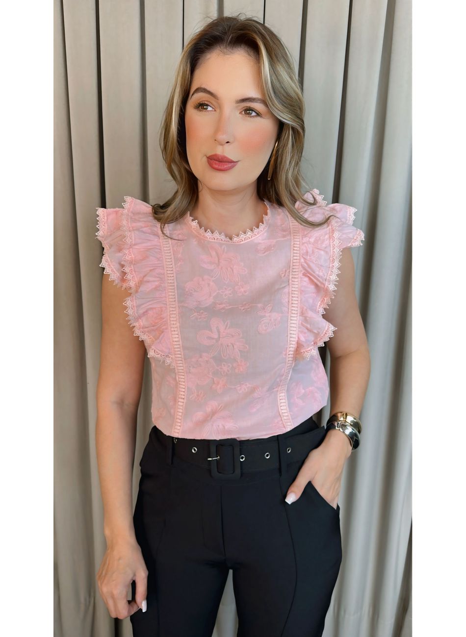 Blusa Feminina Delicada Bordada - R... - D'Menina