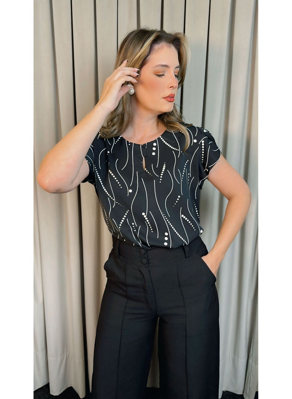 Plus - Blusa Feminina Estampada - P... - D'Menina