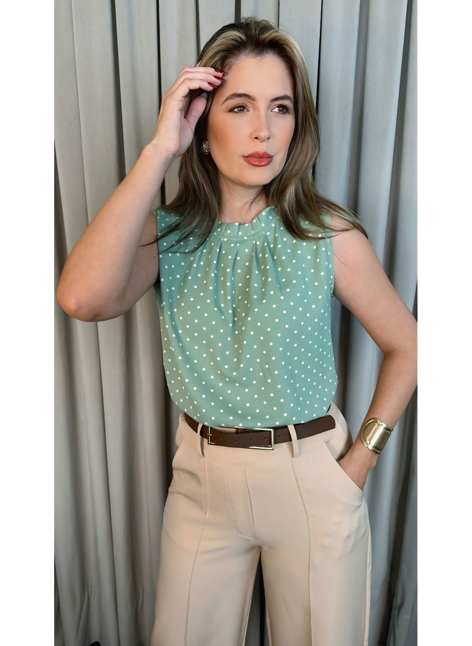 Blusa Feminina Clasica Em Poa Delic... - D'Menina
