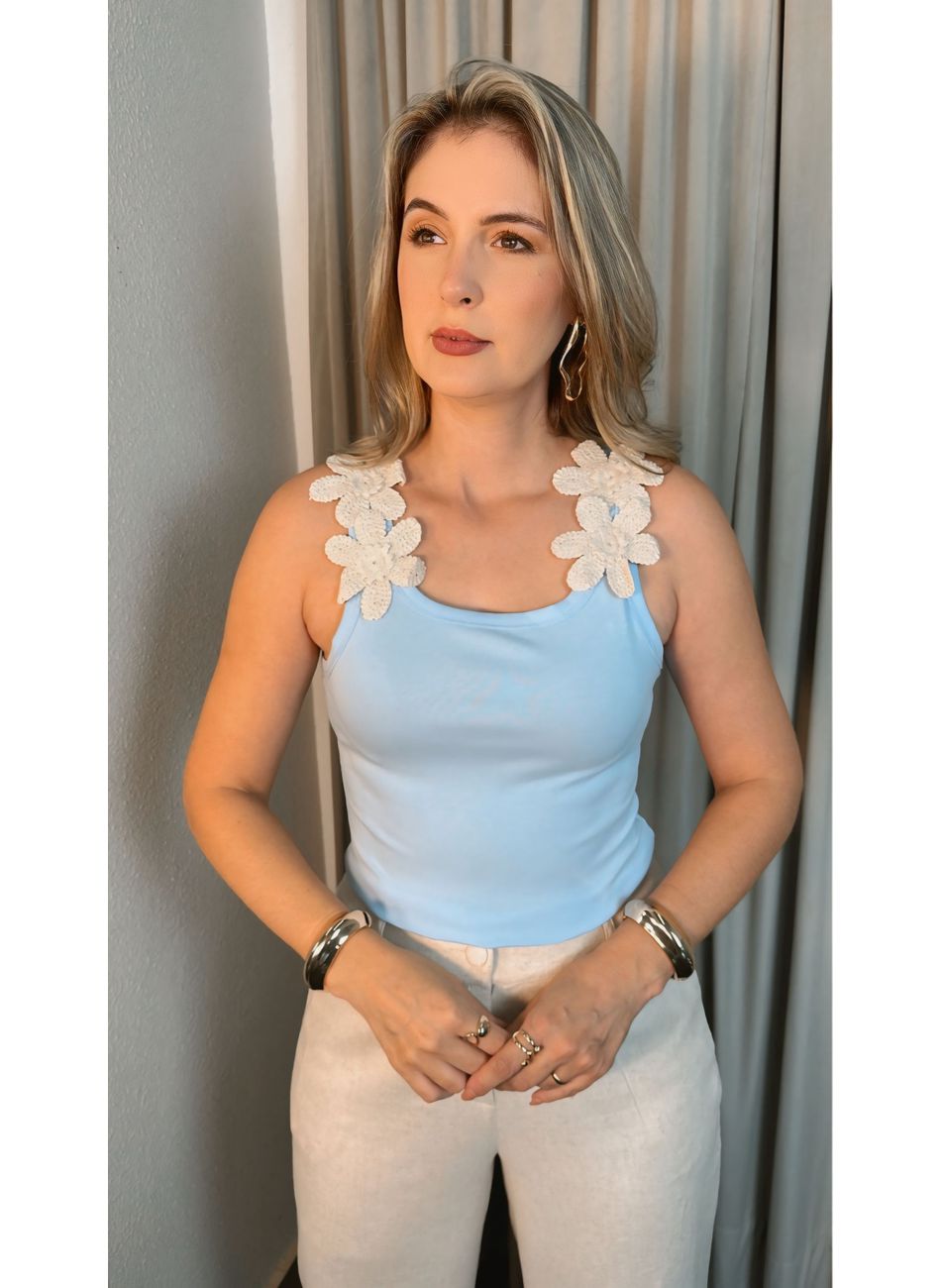 Regata Feminina Bordada Delicada - ... - D'Menina