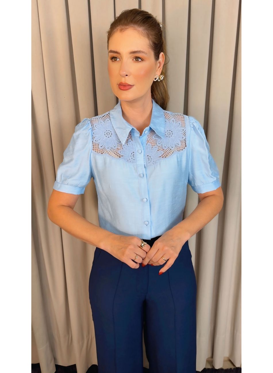 Blusa Feminina Delicada Bordada - A... - D'Menina