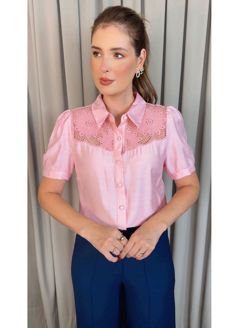 Blusa Feminina Delicada Bordada - R... - D'Menina