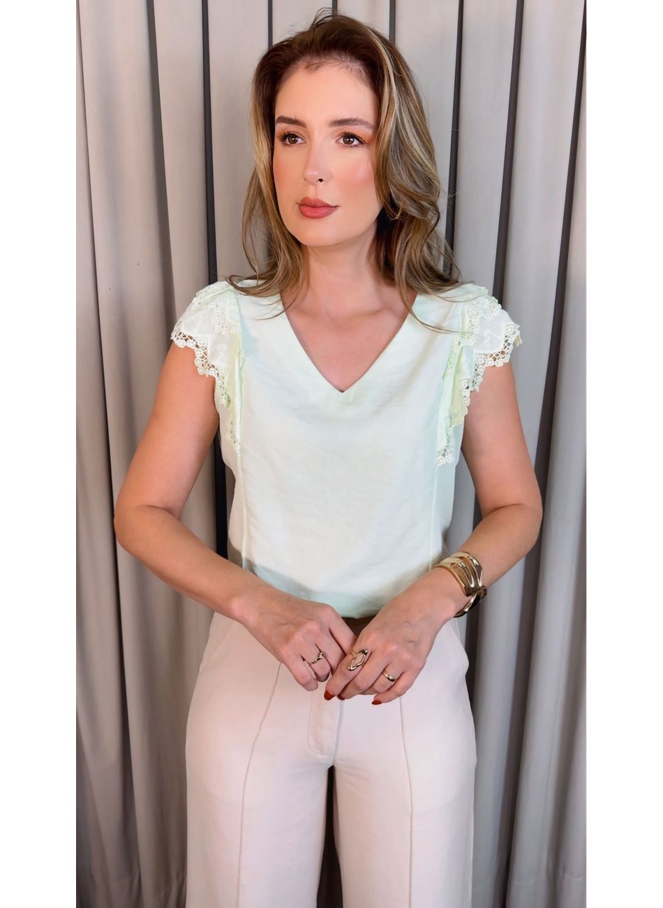 Blusa Feminina Bordada Delicada Reg... - D'Menina