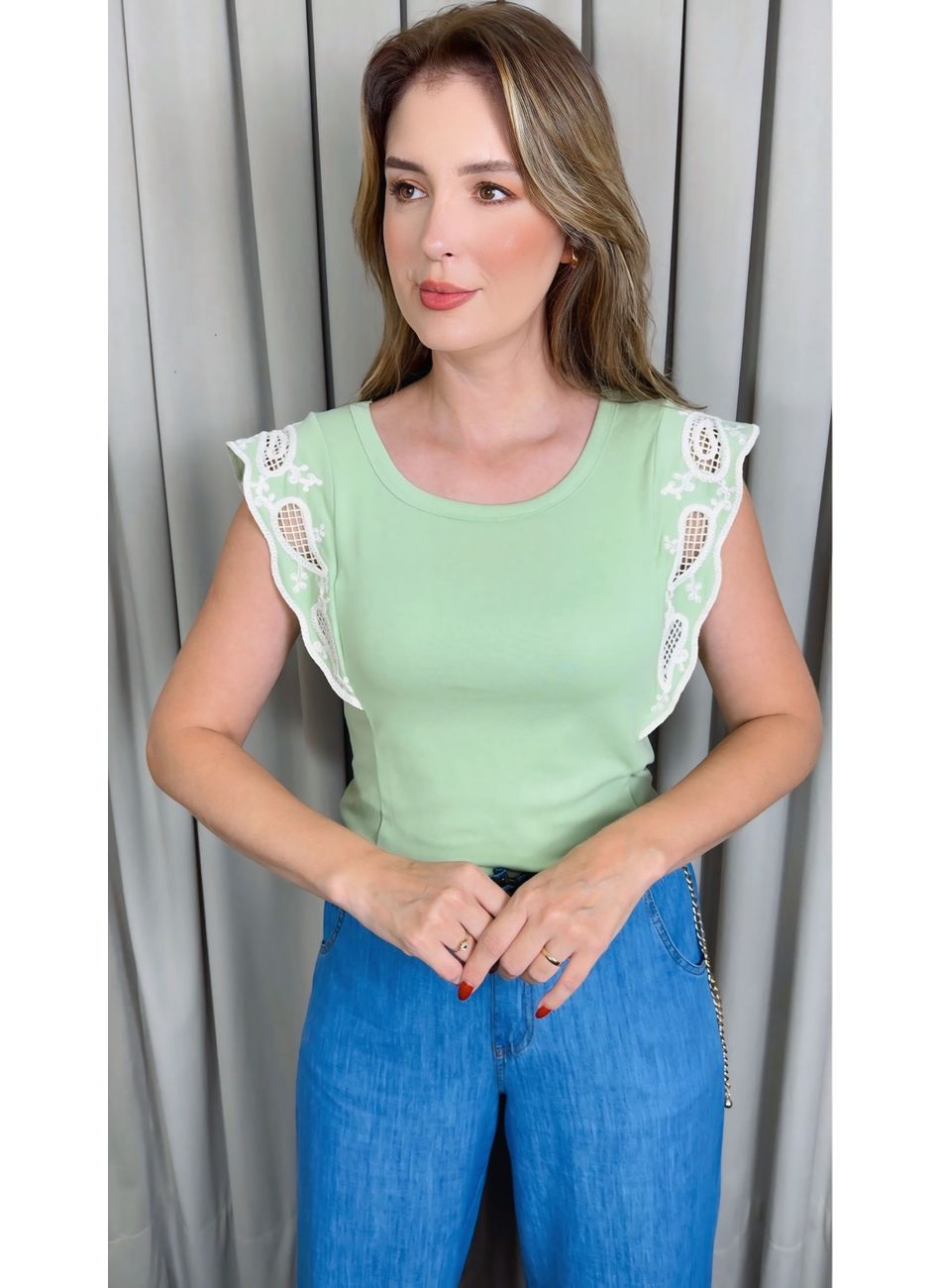 Blusa Feminina Regata Delicada - Ve... - D'Menina