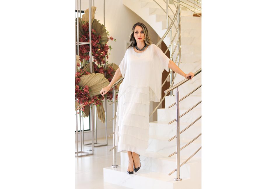 Vestido Pietra Seda Italiana Branco