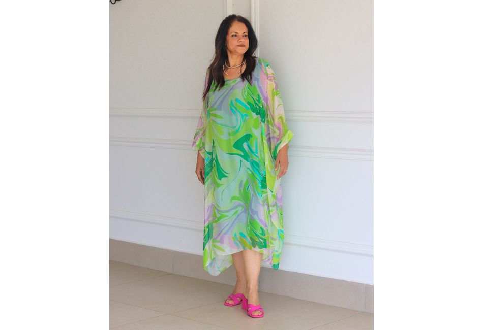 Kaftan Marta Seda Italiana Verde Maça