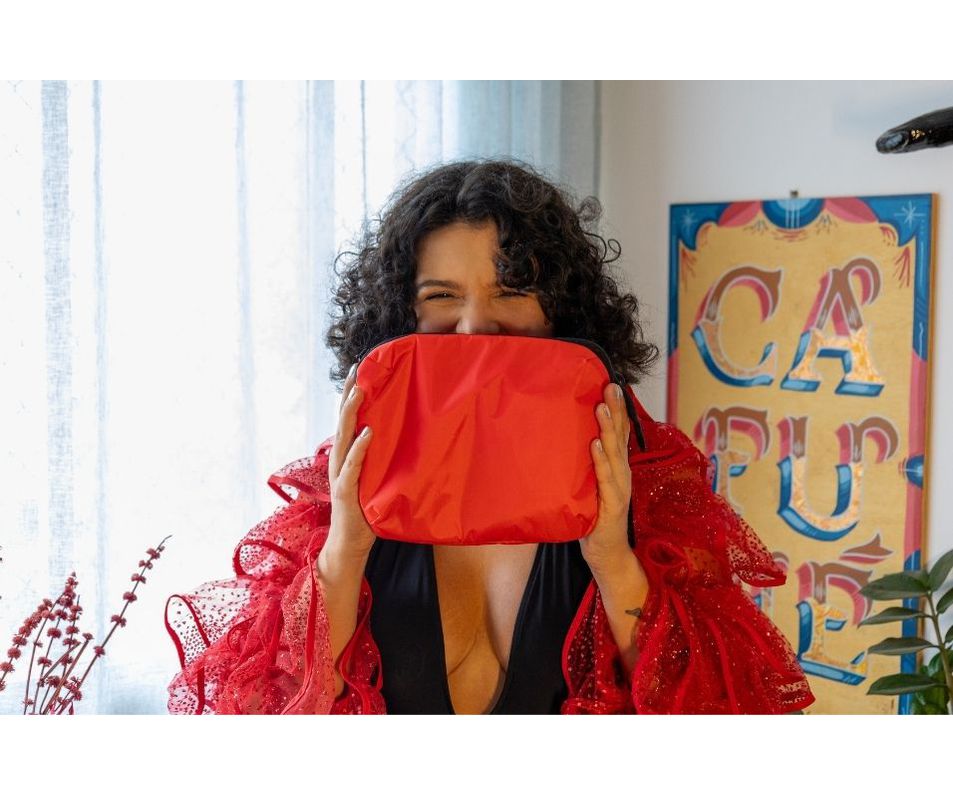 bloco vermelho - bolsa e pochete