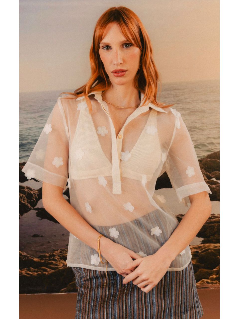 Blusa Agnes Bege Aquarella