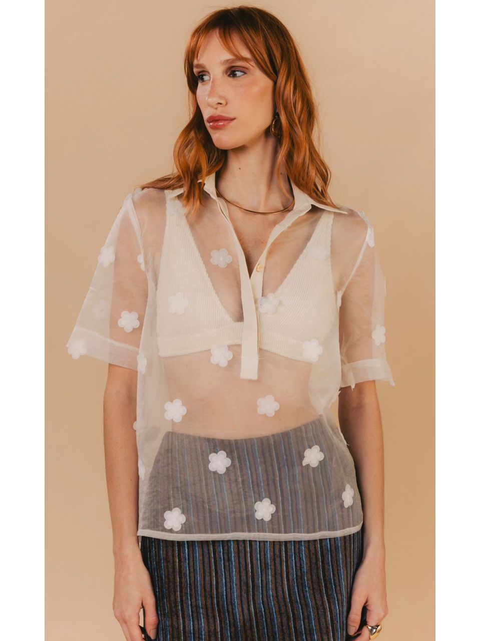 Blusa Agnes Bege Aquarella