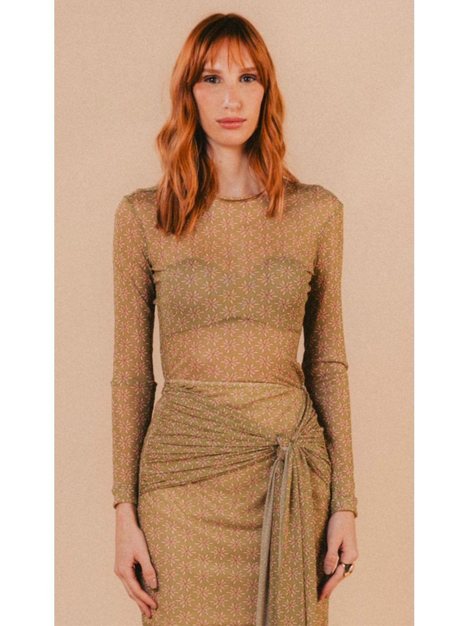 Blusa Naila Estampa Verde Aquarella