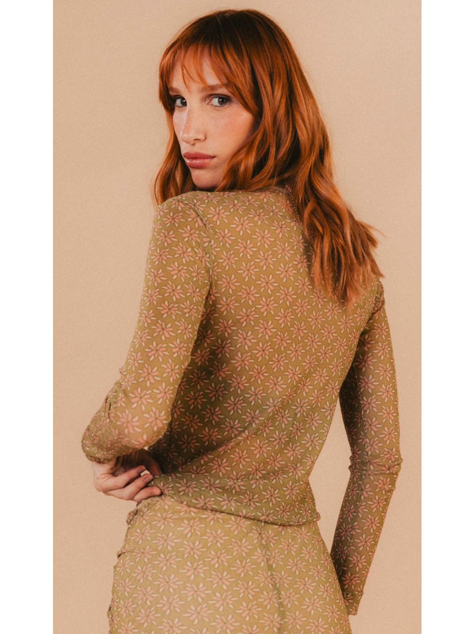 Blusa Naila Estampa Verde Aquarella