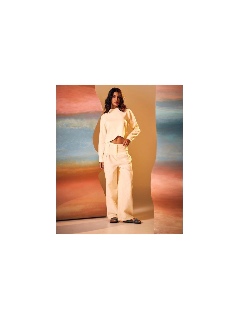 Calça Agatha Linho Rami Amarelo