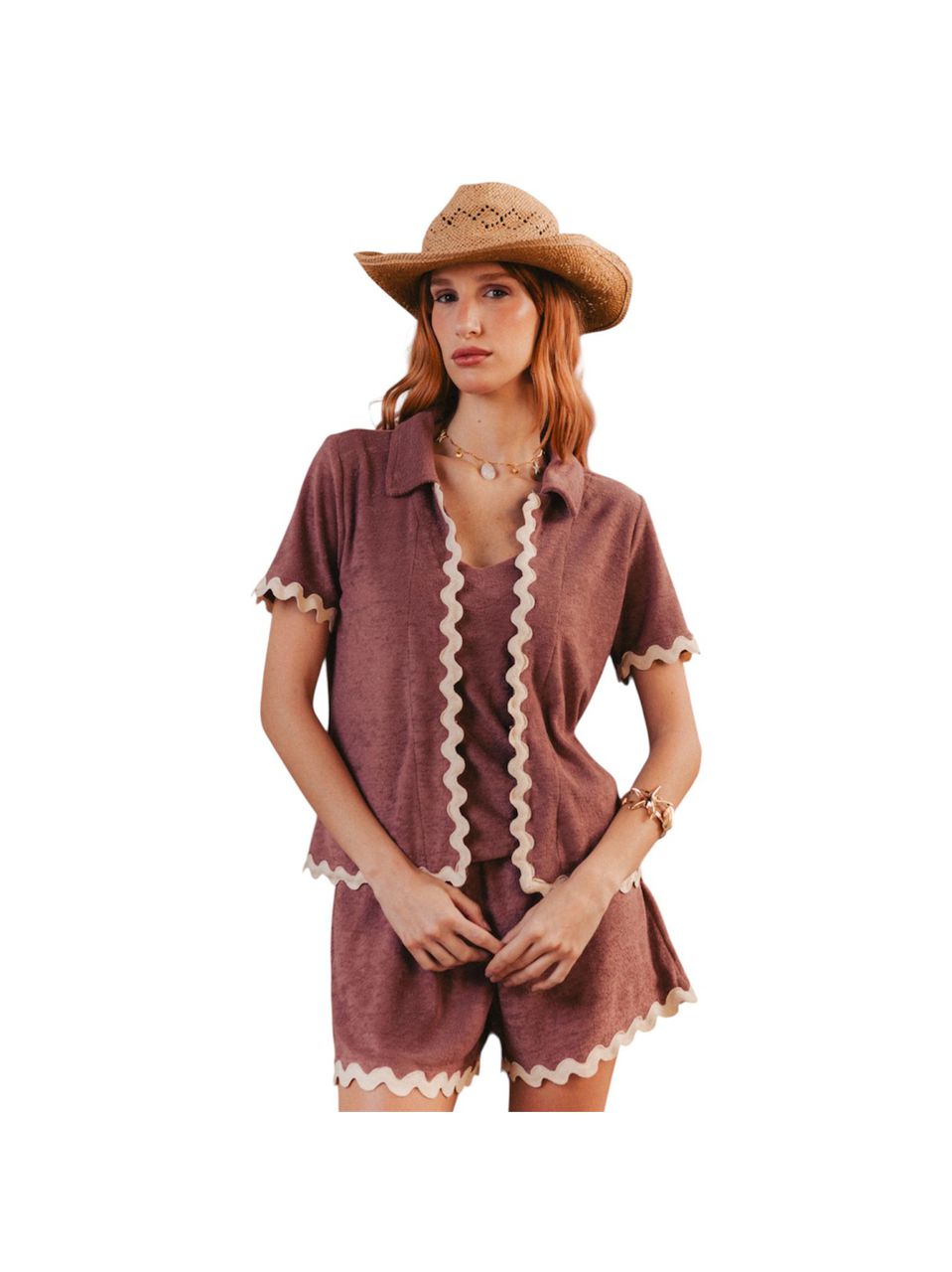 Camisa Serena Marrom Aquarella