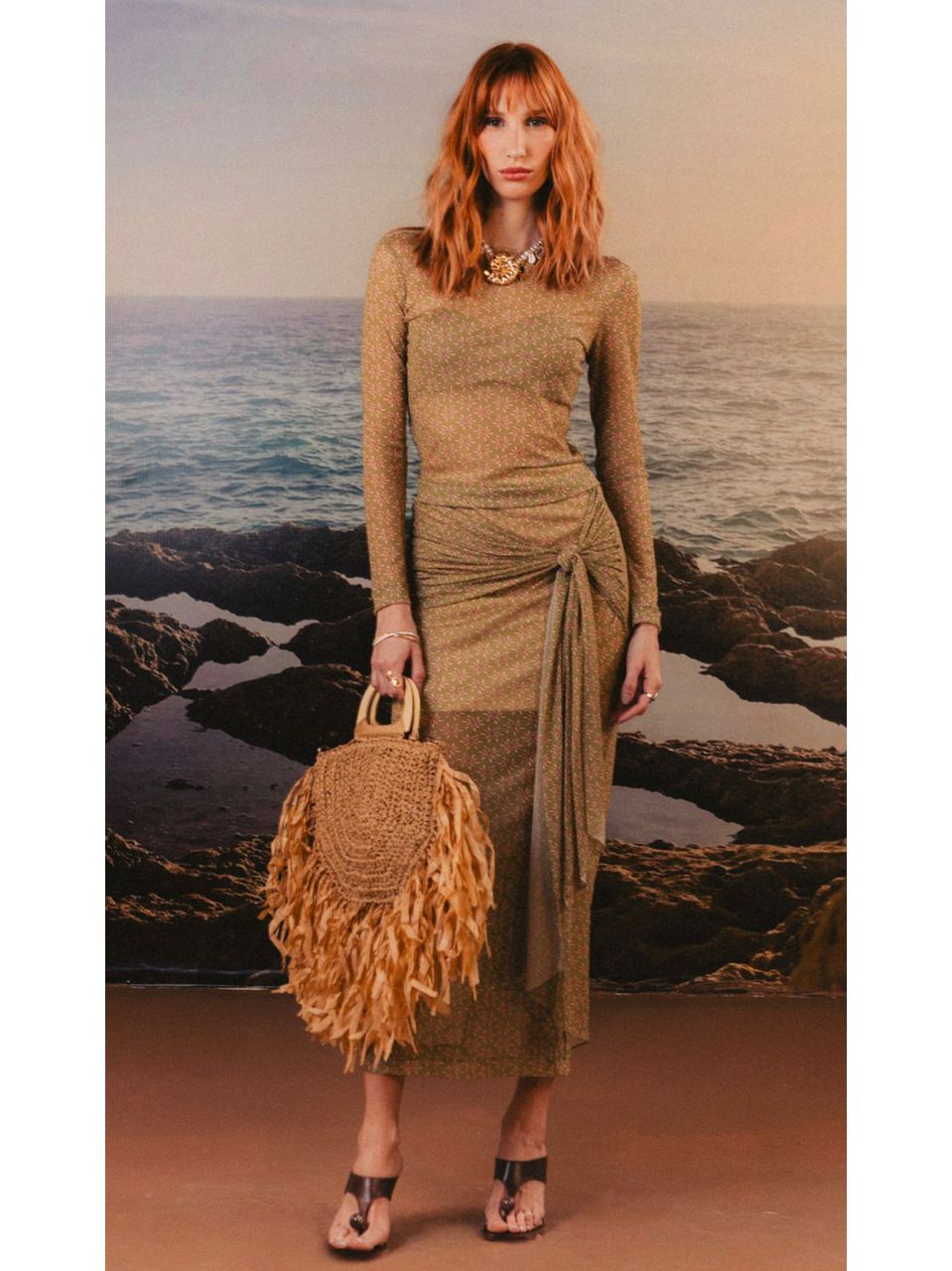 Saia Naira Estampa Verde Aquarella