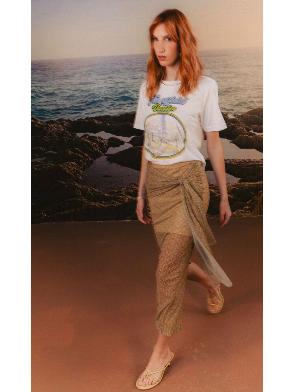 Saia Naira Estampa Verde Aquarella