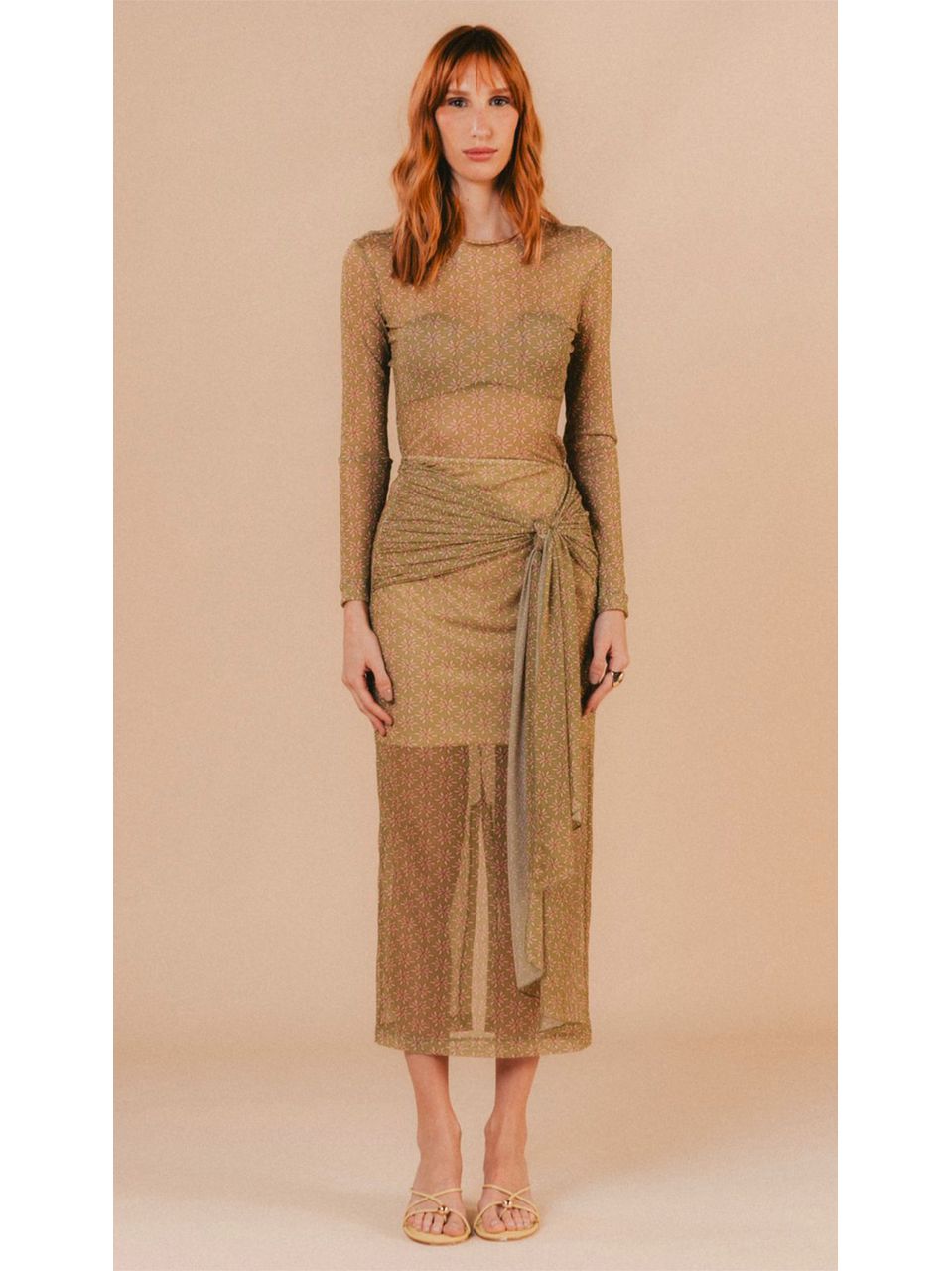 Saia Naira Estampa Verde Aquarella