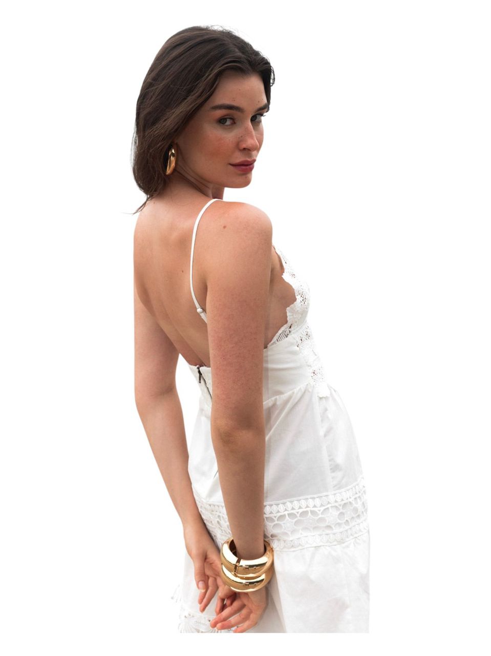 Vestido Aquarella Mini Chloe Off-White