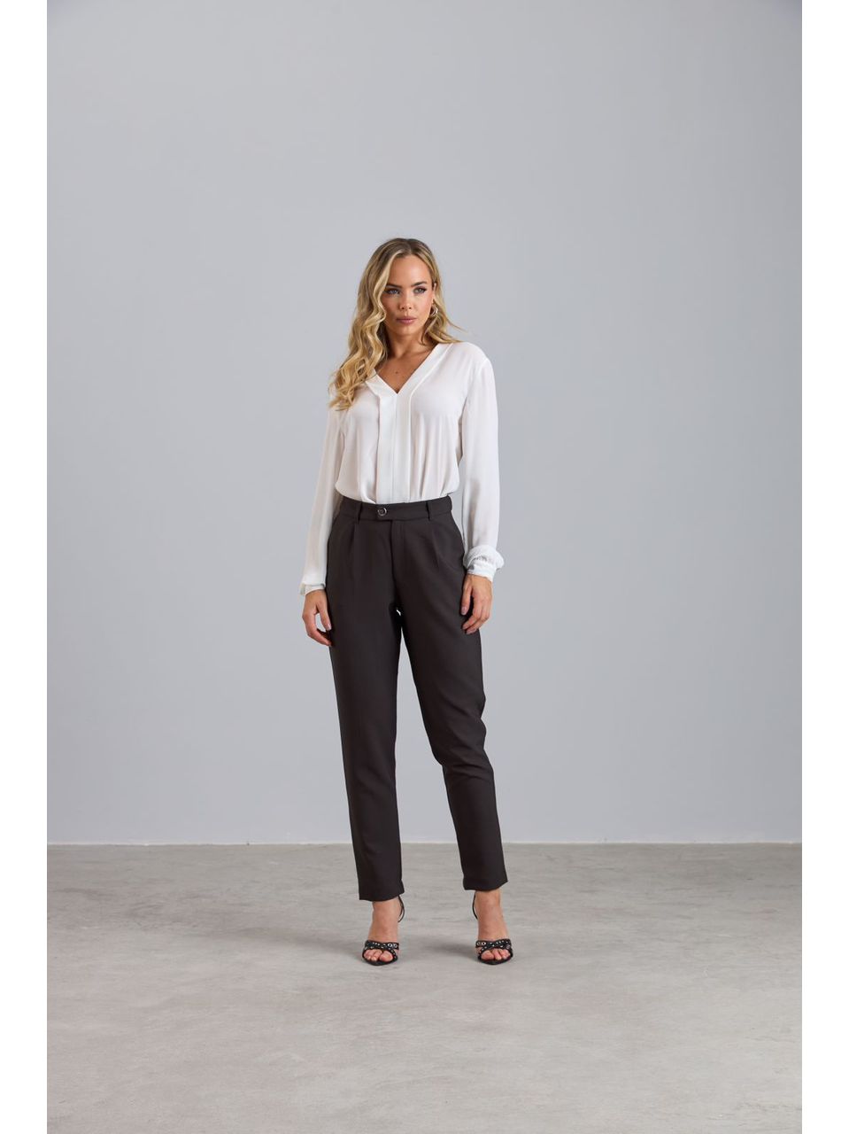 Calça Alfaiataria Com Prega Preto
