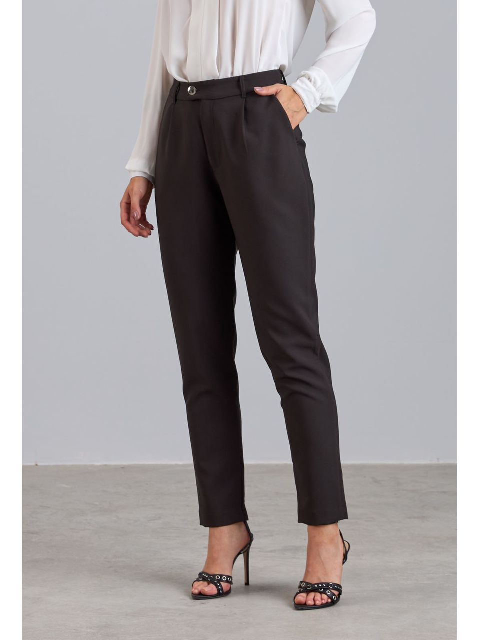 Calça Alfaiataria Com Prega Preto