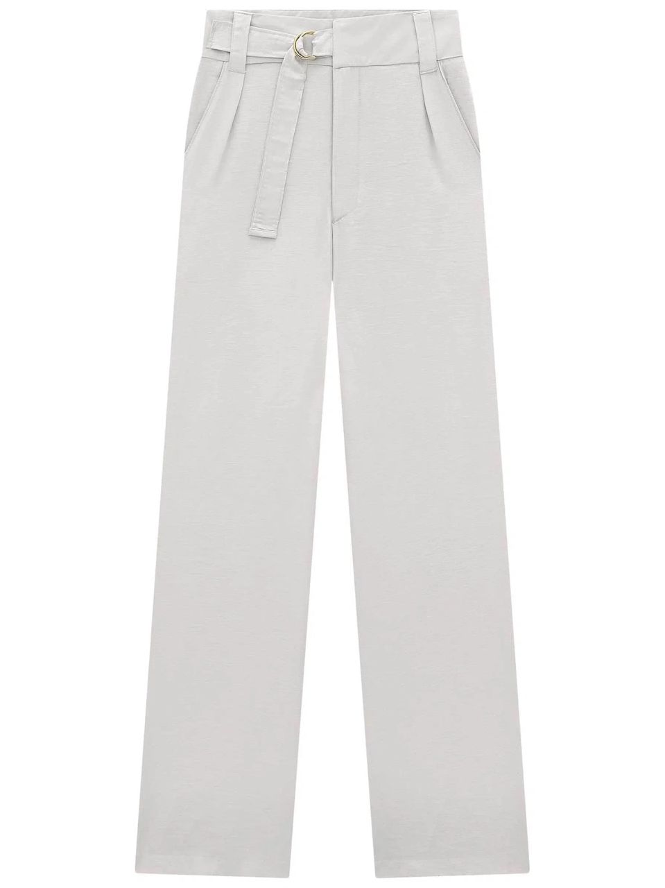 Calça Wide Leg Cintura Alta em Blend de Viscose com Detalhe Ajustável Na Cintura 74530 Linzzi