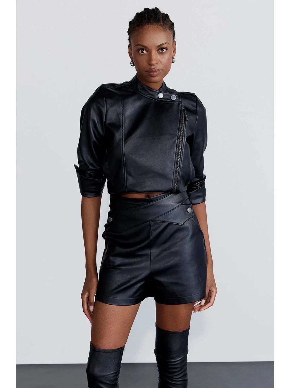 Jaqueta Biker Preto P.U.