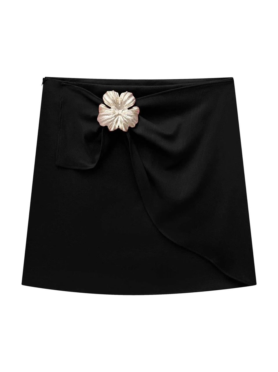 Shorts Saia em Blend de Viscose Preto