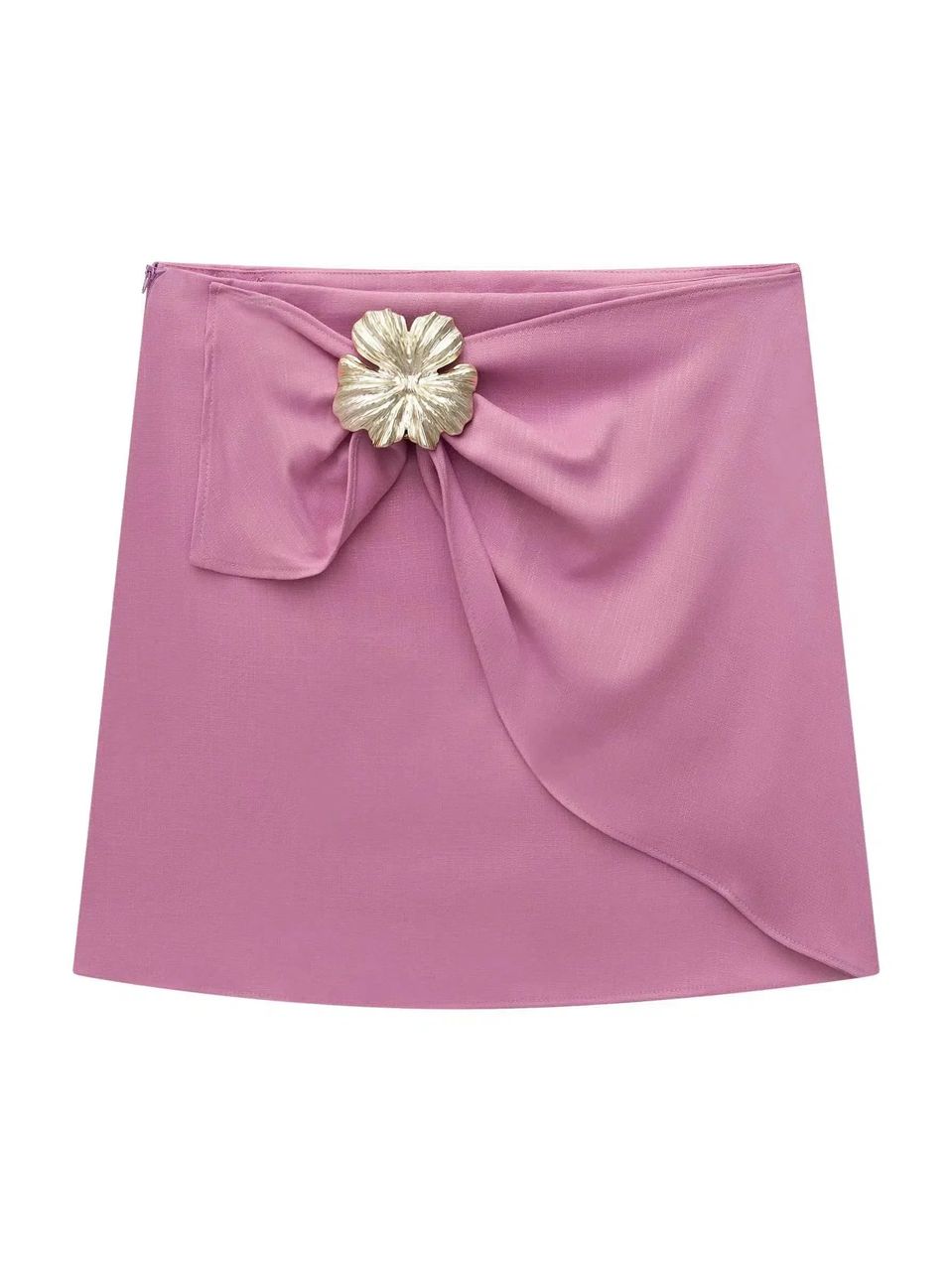Shorts Saia em Blend de Viscose Rosa