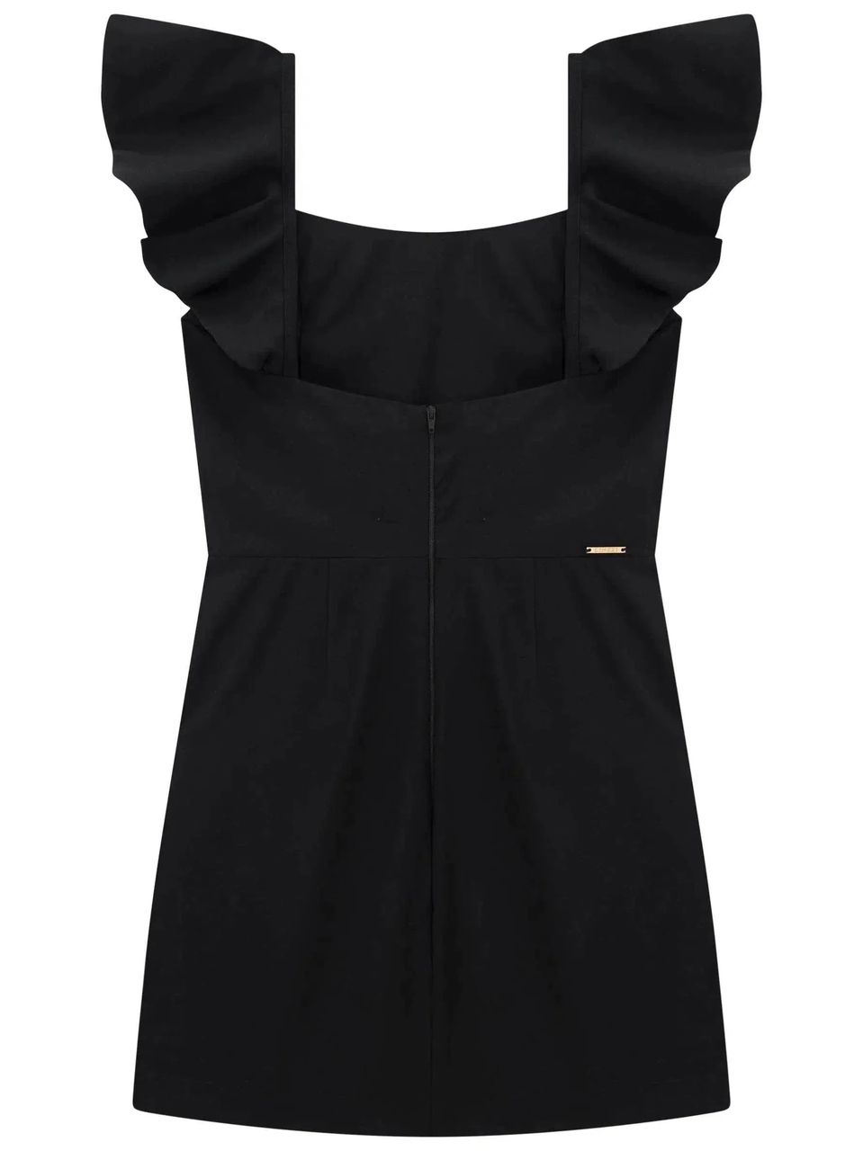 Vestido Curto em Blend de Viscose Preto