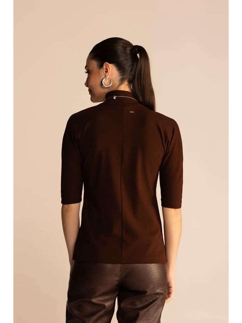 Blusa Gola Alta Manga