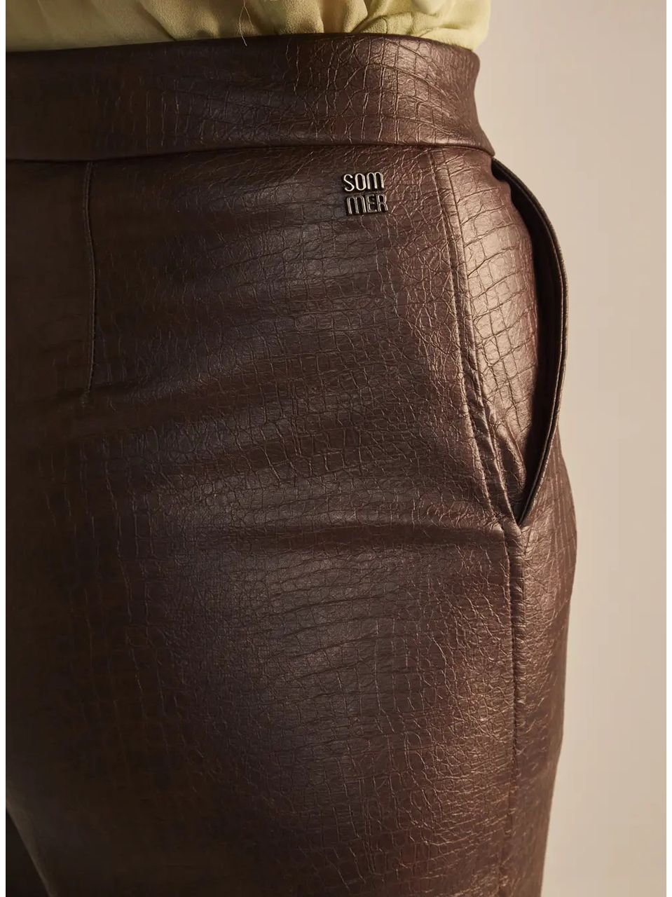 Calça Sommer Marrom Nobuck Poliuretano