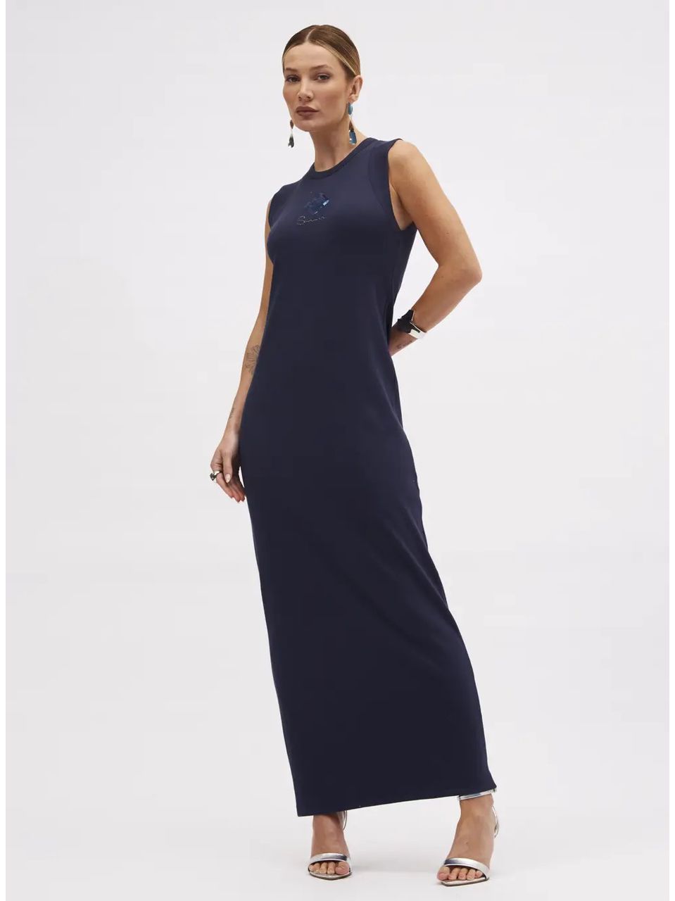 Vestido Canelado Bordado Sommer