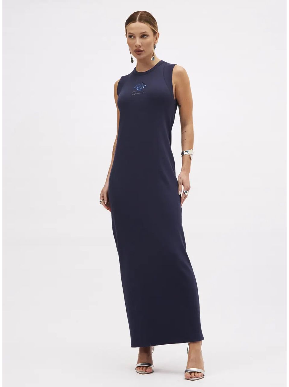 Vestido Canelado Bordado Sommer