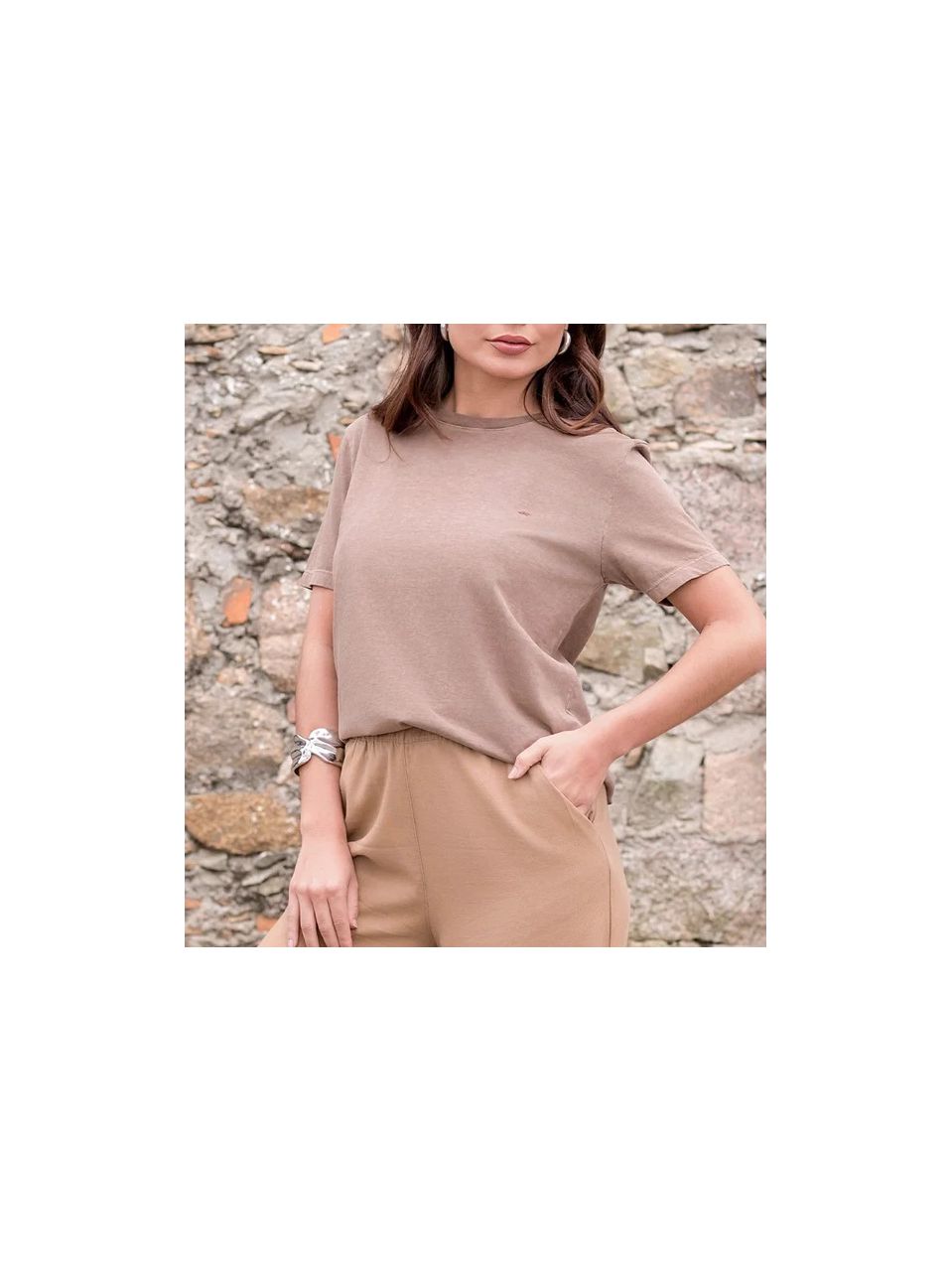 T-shirt Básica Algodão Fendi