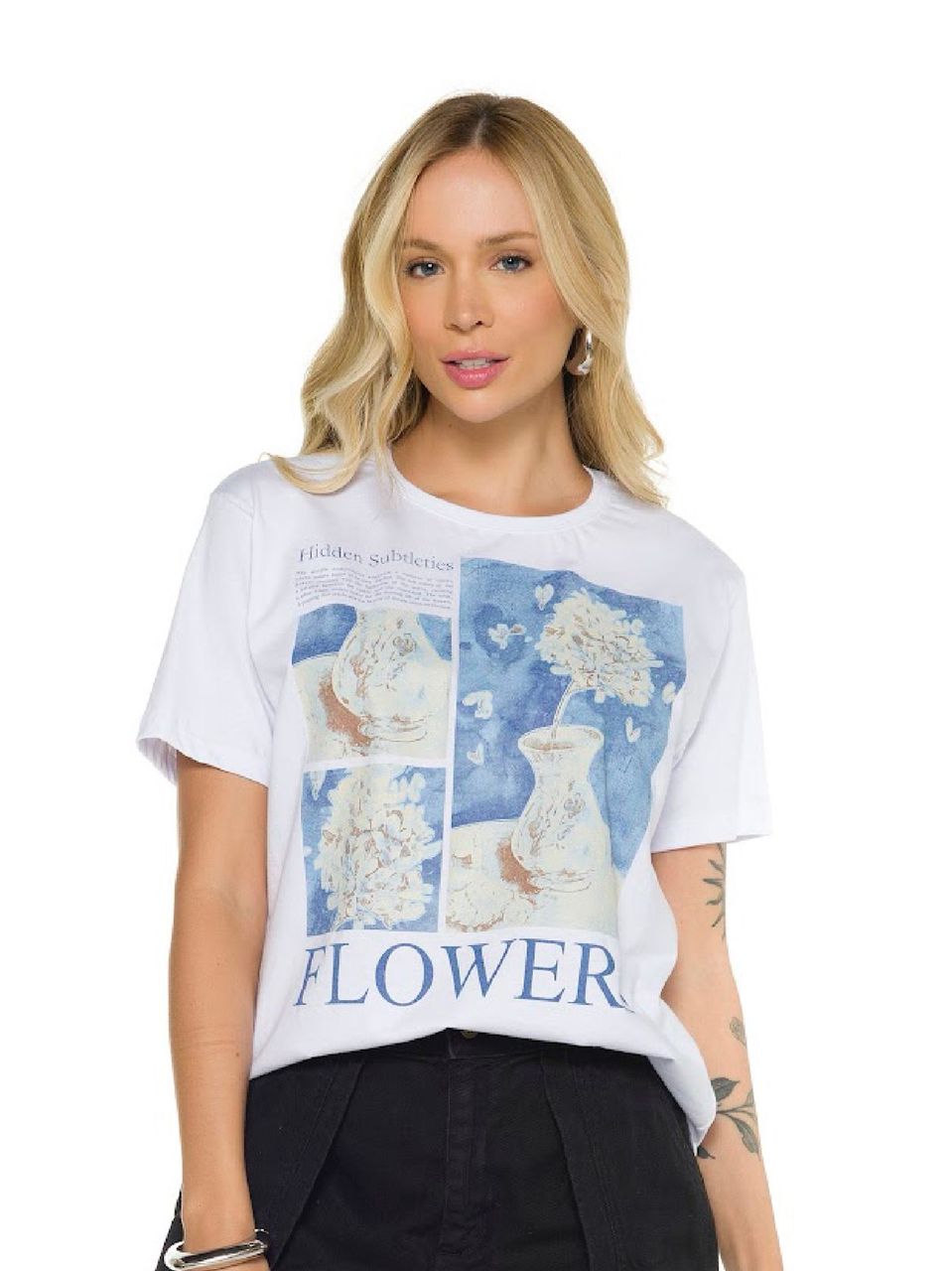 T-Shirt Algodão Flowers 