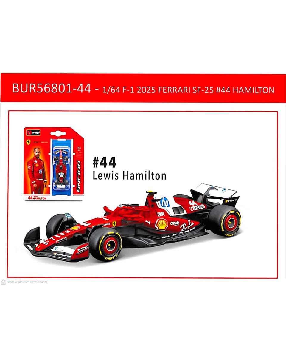 Bburago Fórmula 1 Ferrari SF-25 Lewis Hamilton 202... - AMAZONITTA
