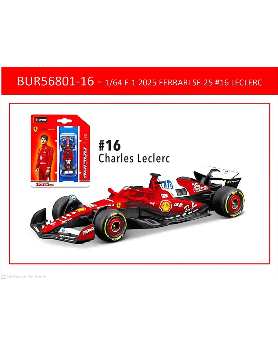 Bburago Fórmula 1 Ferrari SF-25 Charles Leclerc 20... - AMAZONITTA