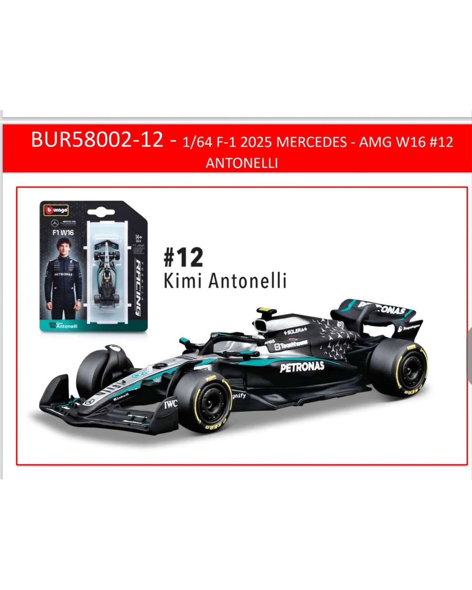  Bburago Fórmula 1 Mercedes - AMG - W16 Kimi Anton... - AMAZONITTA