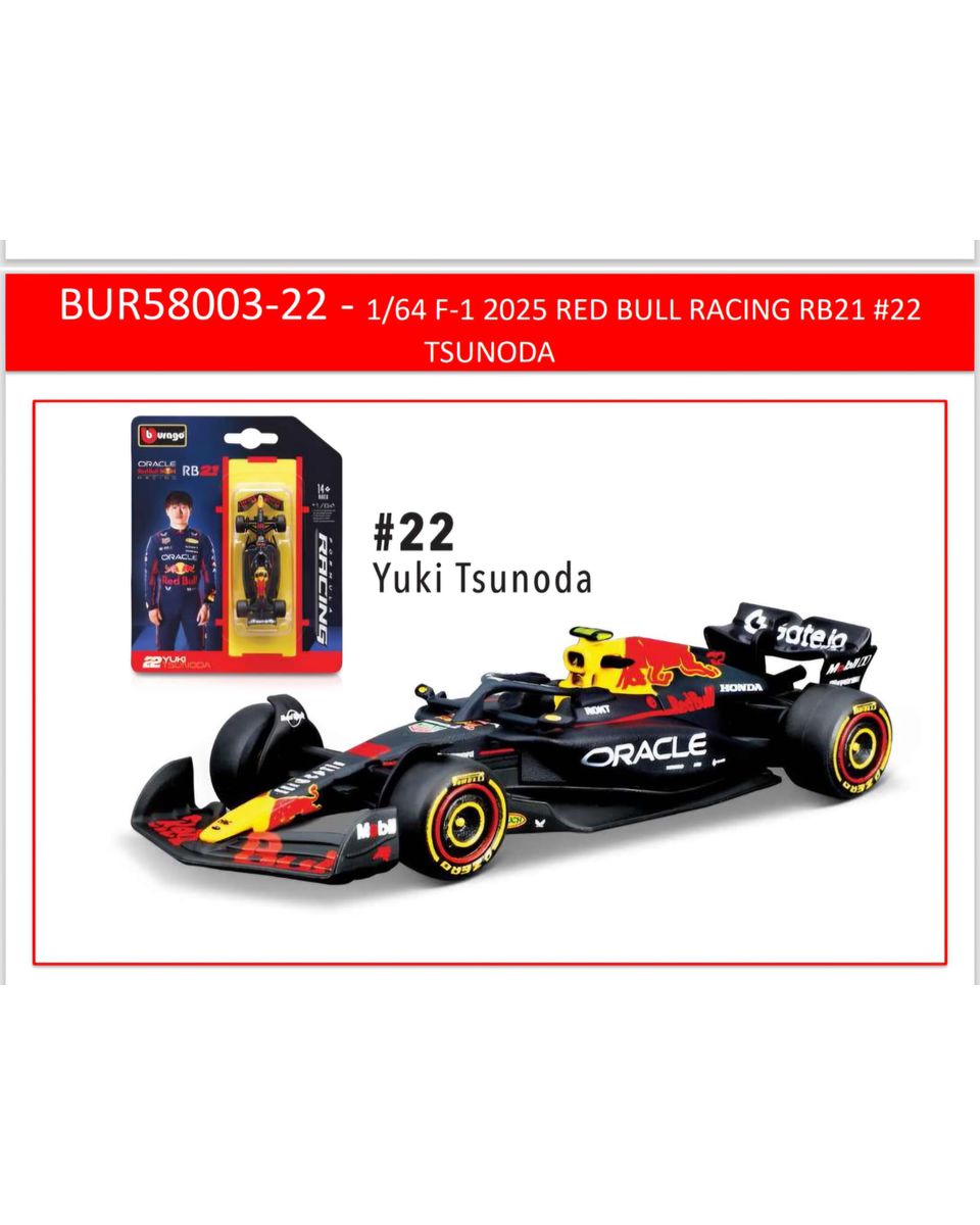 ​Bburago Fórmula 1 Red Bull Racing RB-21 Tsunoda ... - AMAZONITTA