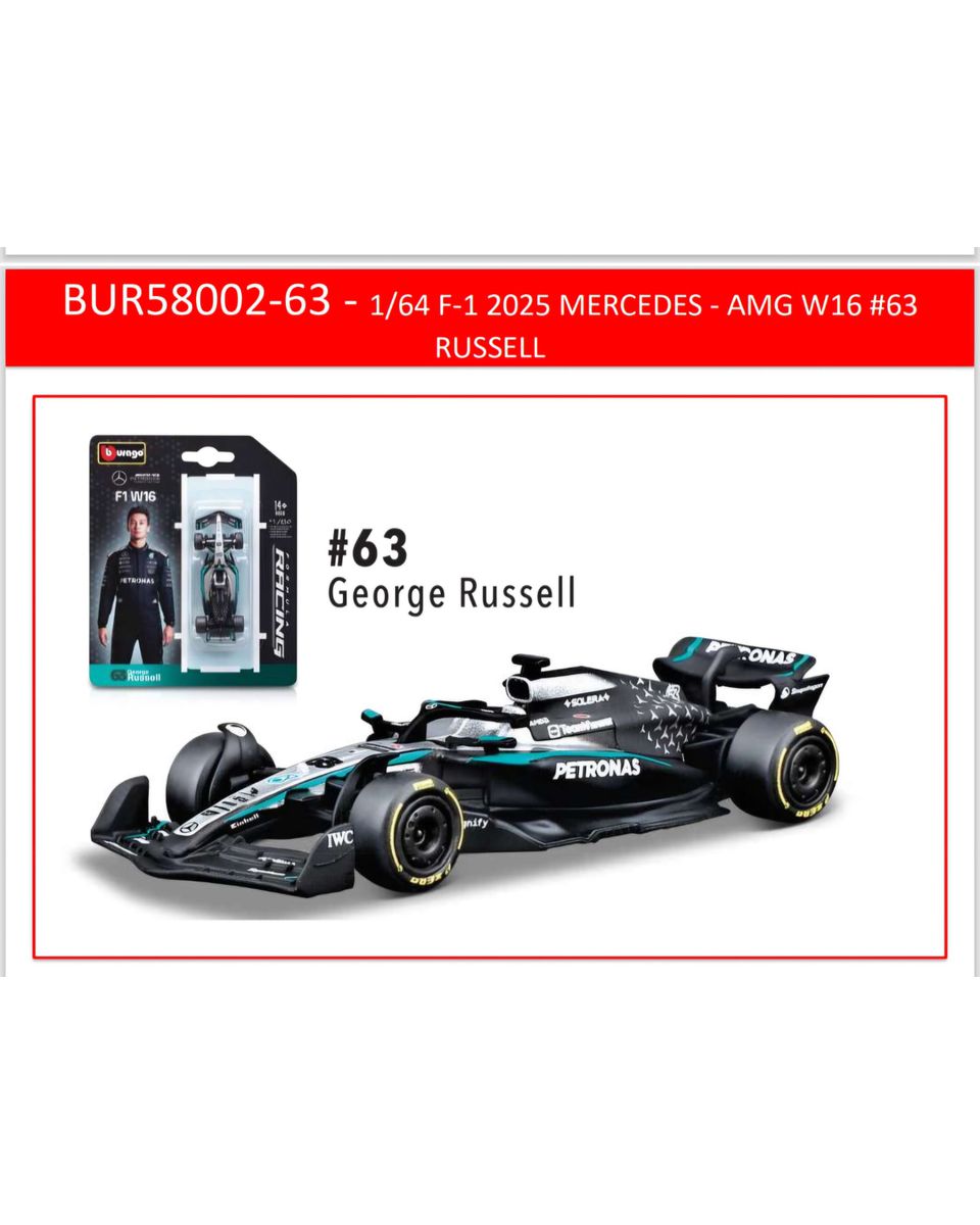 Bburago Fórmula 1 Mercedes - AMG - W16 Georgi Russ... - AMAZONITTA