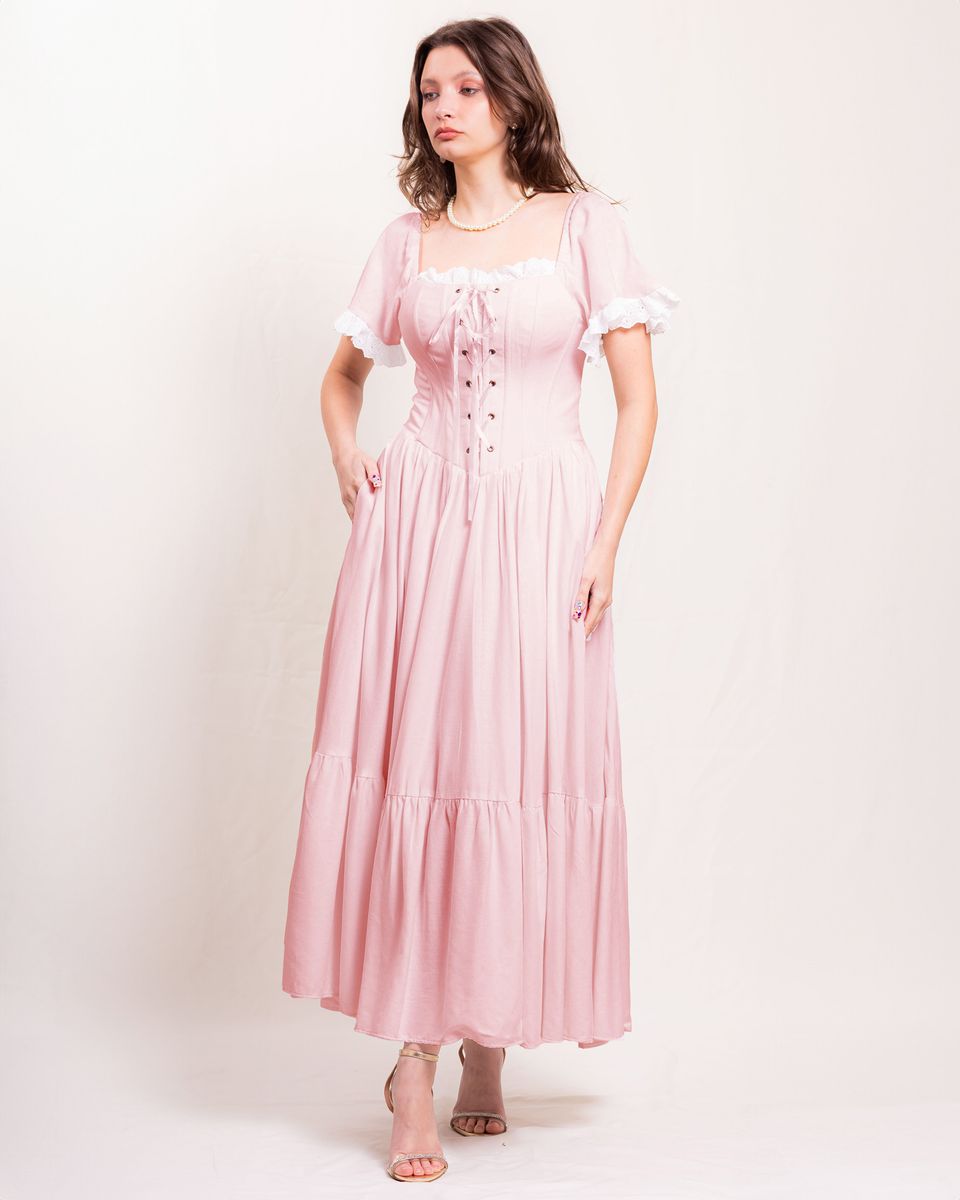 Vestido Corset Cottage Dream Rosa