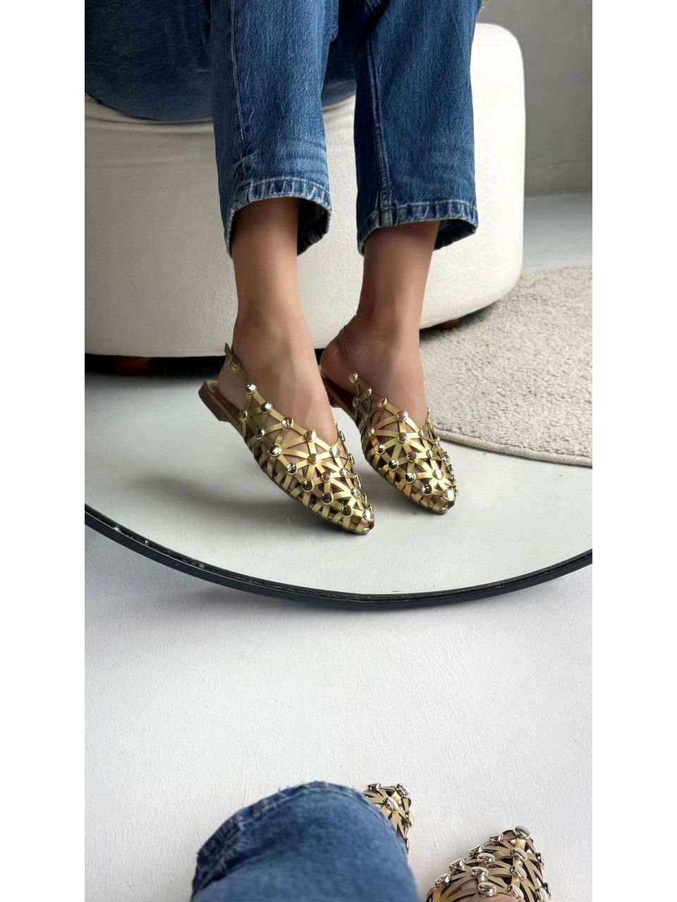 SAPATILHA MÁRCIA DOURADA - 1715 - ALUZZA CALÇADOS