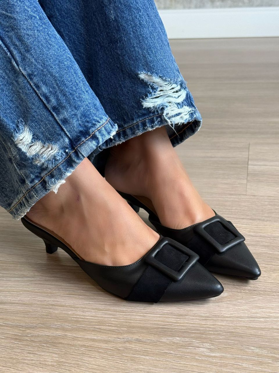 SCARPIN CHANEL FÁTIMA PRETO - 1299 - ALUZZA CALÇADOS