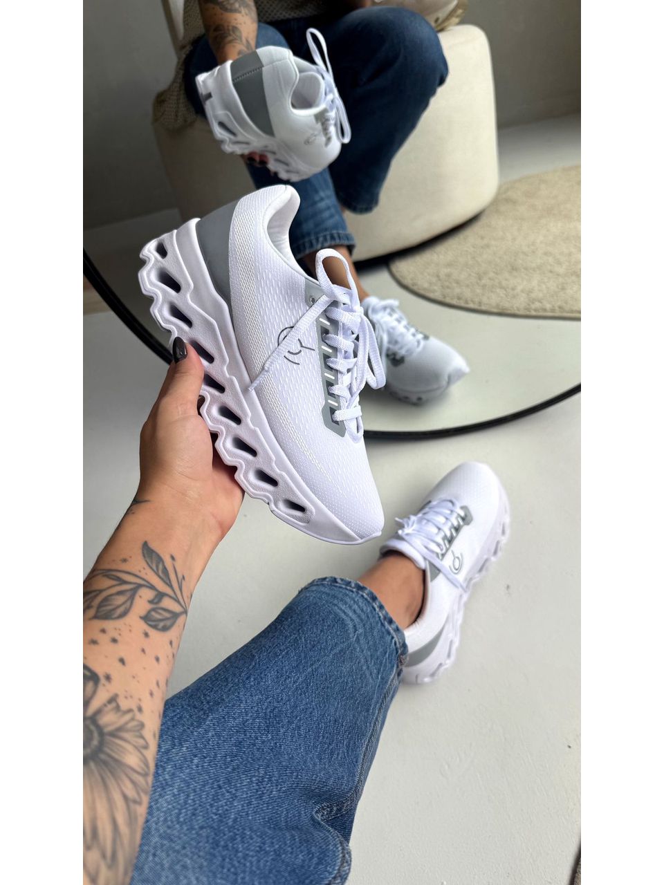 TÊNIS ALLO BRANCO E CINZA - 1712 - ALUZZA CALÇADOS